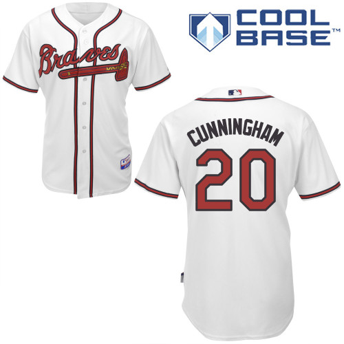 Todd Cunningham #20 MLB Jersey-Atlanta Braves Men's Authentic Home White Cool Base Baseball Jersey